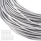 Alambre artesanal de aluminio flexible plateado de calibre 17 benecreat con 20 tapas DIY-BC0004-96-1