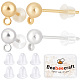 Beebeecraft 100Pcs 2 Colors 304 Stainless Steel Ball Stud Earring Post STAS-BBC0001-78-1