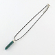 Imitation Gemstone Bullet Acrylic Pendant Necklaces NJEW-Q284-03-3