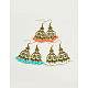 Stile tibetano orecchini lampadario EJEW-JE00342-1