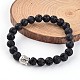 Bracelets extensibles perlés en pierre de lave naturelle BJEW-JB02230-03-1