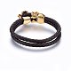 Leather Cord Multi-strand Bracelets BJEW-E345-28AG-2