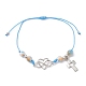 Bracelets de perles tressées en jade blanc teint naturel BJEW-JB09823-2