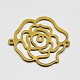 Brass Flower Rose Filigree Joiners KK-E639-03C-1