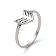 201 anillo de dedo de flechas de acero inoxidable para mujer RJEW-J051-10P-1
