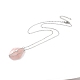 Rosa collane ciondolo di quarzo NJEW-E154-03P-2
