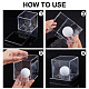 Vitrine de balle de golf acrylique transparente carrée AJEW-WH0323-05A-3