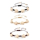 Set di 3 braccialetti con perline intrecciate tartaruga sintetica di 3 colori (turchese tinto). BJEW-JB07982-1