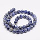 Brins de perles de jaspe de tache bleue naturelle G-R193-15-6mm-3