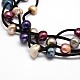 Luxurious Women's Pearl Multi-strand Necklaces NJEW-L345-N12-2