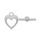 Heart 316 Stainless Steel Toggle Clasps STAS-M261-18-1