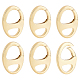 BENECREAT 6Pcs Real 18k Gold Plated Brass Spring Door Clasp Gold Metal Oval Key Ring Fastener Ring Clasp for Jewelry Making Keychain Bag Bag Purse Handbag Strap Craft Supplies KK-BC0009-99-1