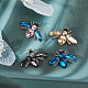 Hobbiesay broche de rhinestone de cristal broches de rhinestone broche de mujer pin para mujer Niñas Ropa sombreros bufandas bolsas JEWB-HY0001-03-4