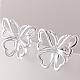 Butterfly Silver Color Plated Brass Cubic Zirconia Stud Earrings EJEW-BB10084-3