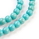 1 rondes brin synthétique turquoise perles brins X-TURQ-G106-8mm-02D-5
