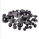 Pandahall 298pcs 8.3mm-12.9mm schwarzer Kunststoff solide Sicherheitsaugen Nähen Handwerk Augen Knöpfe für Bärenpuppe Puppe Plüsch Tier Spielzeug DIY-PH0026-59-2