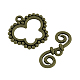 Tibetan Style Alloy Butterfly Toggle Clasps TIBE-2603-AB-FF-1