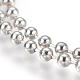 Нержавеющая сталь мяч цепи ожерелье материалы MAK-L019-01E-P-2