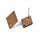 Accessoires de boucles d'oreilles en bois de noyer X-MAK-N033-005-4