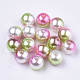 Cuentas de perlas de imitación de plástico ABS del arco iris X-OACR-Q174-3mm-08-1