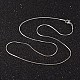 304ステンレススチール製スネークチェーンネックレス  カニカン付き  ステンレス鋼色  15.7インチ（40cm）  0.8mm NJEW-O096-16-2