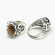 Natural & Synthetic Mixed Stone Wide Band Finger Rings RJEW-T003-04M-2