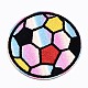 サッカーのアップリケ  機械刺繍布地手縫い/アイロンワッペン  マスクと衣装のアクセサリー  カラフル  67.5x1mm DIY-S041-136-1