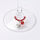 De piedras preciosas naturales charms de vidrio de vino AJEW-JO00154-4