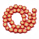 手作り樹脂粘土ビーズ連売り  笑顔の花  クリムゾン  8~10x8~10x4~5mm  穴：1.2~1.6mm  約38~40個/連  12.99インチ〜15.94インチ（33~40.5cm） CLAY-N006-73E-3