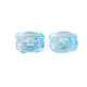 Perles de verre peintes par pulvérisation transparentes deux tons GLAA-T022-03-C01-2