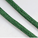 マクラメラテール中国結び作り用コードラウンドナイロン編み込みひも糸  サテンコード  濃い緑  2mm  約10.93ヤード（10m）/ロール X-NWIR-O002-07-2