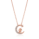 Китайское зодиакальное ожерелье овечье ожерелье 925 стерлингового серебра из розового золота ягненок на луне кулон ожерелье циркон луна и звезда ожерелье милые животные ювелирные подарки для женщин JN1090H-1