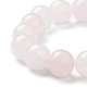 Naturelle quartz rose de perle bracelets extensibles BJEW-A117-E-11-6