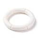 Opaque Chunky Acrylic Curved Tube Beads Stretch Bracelets for Men Women BJEW-JB07317-5