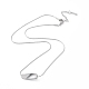 304 collier pendentif rectangle torsadé en acier inoxydable avec chaînes serpent NJEW-K252-01P-1