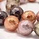 Faceted Round Shell Pearl Bead Strands BSHE-L012-10mm-L-6