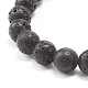 Perles rondes de roche de lave naturelle galvanisées bracelets d'aromathérapie d'anxiété d'huile essentielle BJEW-JB06923-13