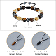 FIBLOOM Natural Mixed Gemstone Bullet Pendant Necklaces & Braided Bead Bracelet SJEW-FI0001-12-4