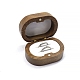 Cajas ovaladas de madera para guardar anillos de boda con interior de terciopelo. PW-WG79021-02-1