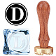 CRASPIRE Letter D Ice Stamp Initials Ice Cube Stamp 1.2inch with Removable Brass Head Replacement Wood Handle Ice Branding Stamp for Cocktail Party Whiskey Mojito Drinks Wedding Making DIY Crafting DIY-CP0008-06D-1