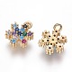 Brass Micro Pave Cubic Zirconia Charms ZIRC-L075-47G-2