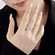 925 anello da dito in argento sterling placcato in rodio con micro pavé di zirconi trasparenti RJEW-F150-05B-P-4