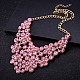 Fashion Women Jewelry Zinc Alloy Glass Rhinestone Bib Statement Choker Collar Necklaces NJEW-BB15116-C-8