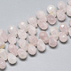 Fili di perline quarzo roso  naturale  G-S357-C02-07-1
