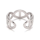 304 anello per polsino aperto cavo in acciaio inossidabile per donna RJEW-A005-24P-3