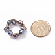 3 pièces 3 couleurs perles naturelles et graines de verre tressées bagues en perles RJEW-JR00464-6