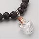 Bracciali con ciondoli in perle di roccia lavica BJEW-JB02602-3