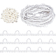 CRASPIRE Braid Trim White Wedding Dress Button Loops 15 Yards Elastic Button Loop with 50pcs Pearl Buttons Sewing Dress Zipper Extender for Wedding Bridal Dress Costume Collars Pillow DIY Crafts FIND-CP0001-08-1
