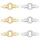 SUPERFINDINGS 6 Sets Brass Micro Pave Cubic Zirconia Fold Over Clasps Oval Crystal Rhinestone Foldover Extension Clasp 2 Colors Necklace Bracelet Extenders for Jewelry Making KK-FH0002-31-1