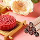 Olycraft 6 pièces 6 styles ronds en bois traditionnels chinois timbres de gâteau de lune AJEW-OC0004-20-6